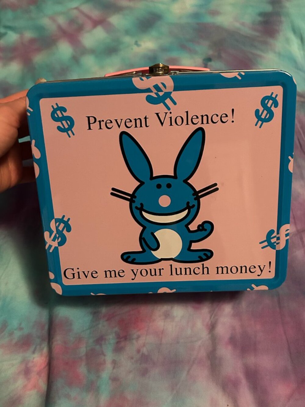 Happy Bunny Vintage 2000's Tin Lunch Box